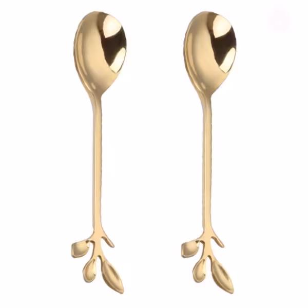 قاشق چای خوری مدل گلبرگ بسته دو عددی
