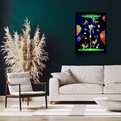 تابلو مدل Rick &amp; Morty کد F-1056
