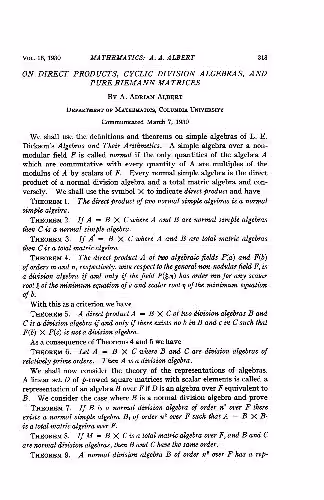 خرید و دانلود نسخه کامل کتاب On direct products, cyclic division algebras, and pure riemann matrices