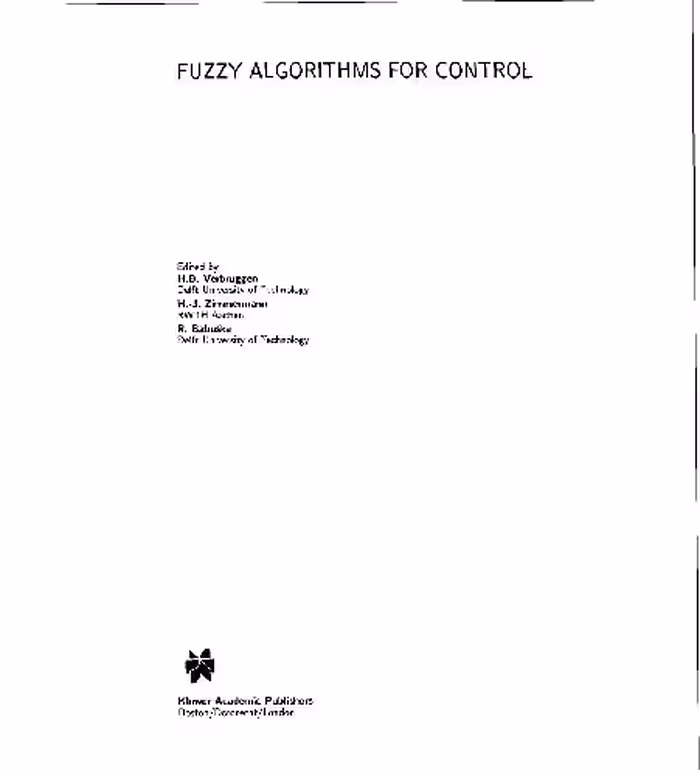 خرید و دانلود نسخه کامل کتاب Fuzzy Algorithms for Control