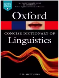 The Concise Oxford Dictionary of Linguistics