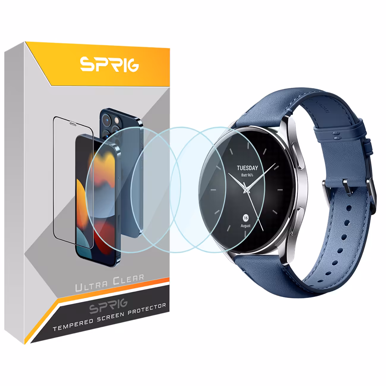 محافظ صفحه نمایش شیشه ای اسپریگ مدل SPG مناسب برای ساعت هوشمند شیائومی Watch S2 42mm بسته سه عددی