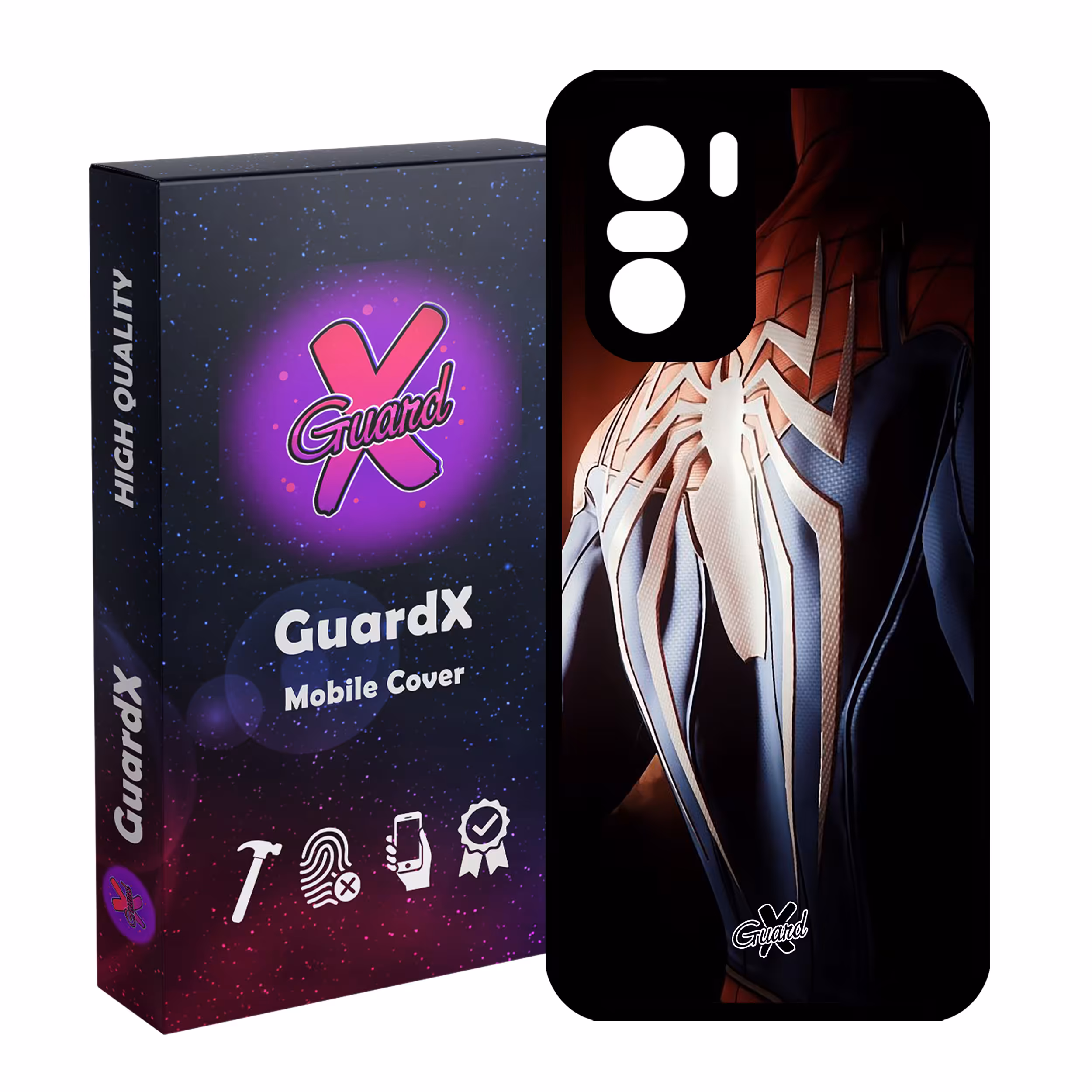 کاور گارد ایکس طرح Spider Man مدل Glass10126 مناسب برای گوشی موبایل شیائومی Poco F3/MI 11X/MI 11X Pro/Redmi K40/K40 Pro