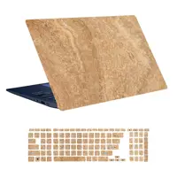استیکر لپ تاپ توییجین و موییجین طرح Marble کد 53 مناسب برای لپ تاپ 15.6 اینچ به همراه برچسب حروف فارسی کیبورد 