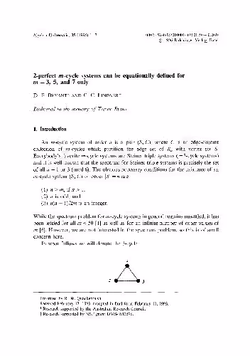 خرید و دانلود نسخه کامل کتاب 2-perfectm-cycle systems can be equationally defined form=3, 5, and 7 only