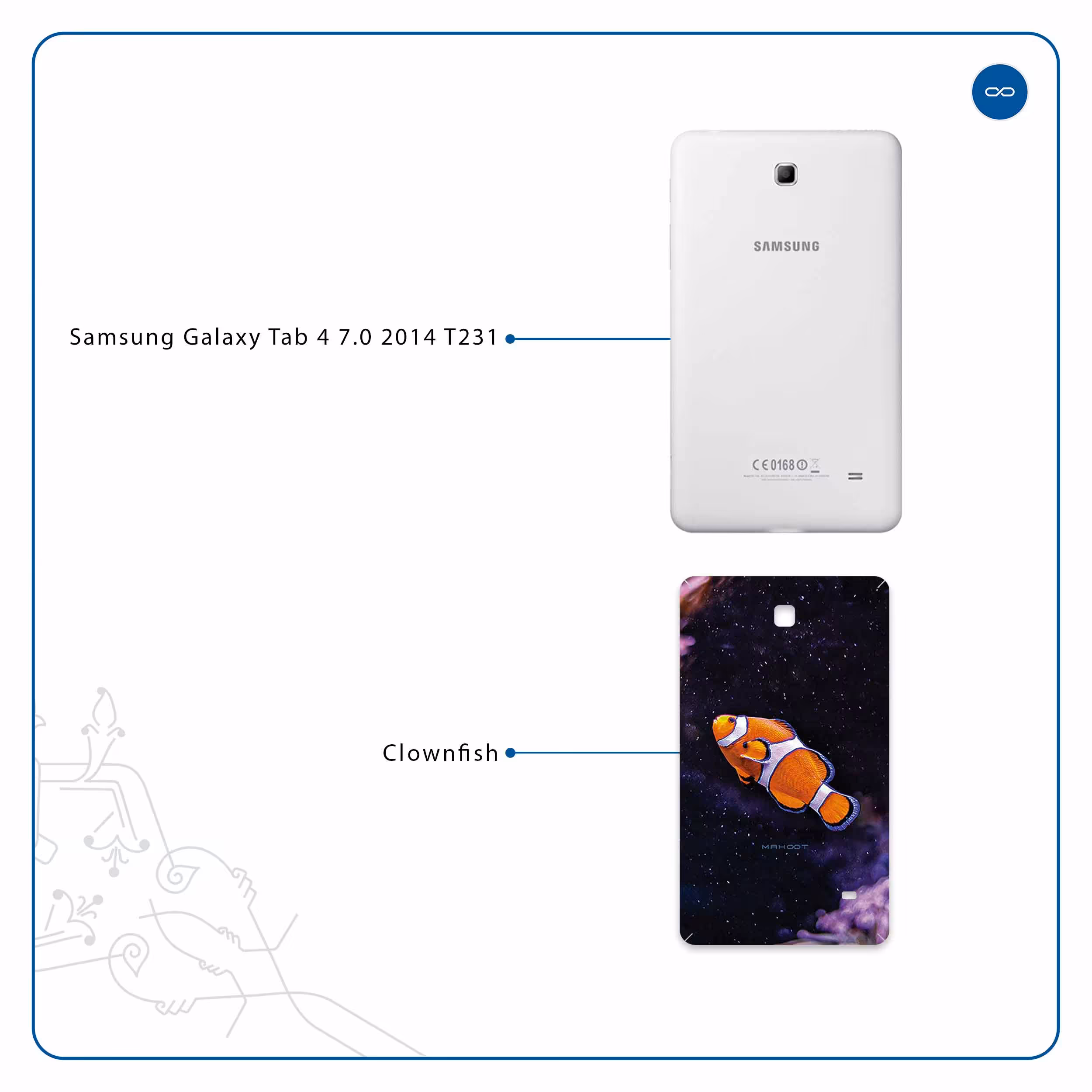 برچسب پوششی ماهوت مدل Clownfish مناسب برای تبلت سامسونگ Galaxy Tab 4 7.0 2014 T231