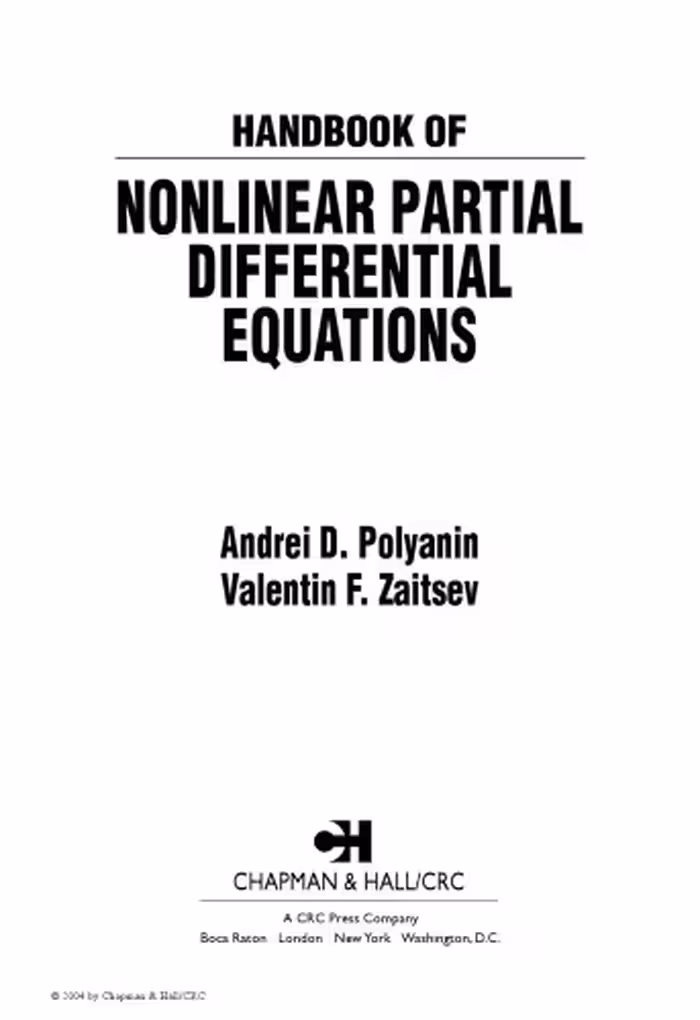 خرید و دانلود نسخه کامل کتاب Handbook of Nonlinear Partial Differential Equations