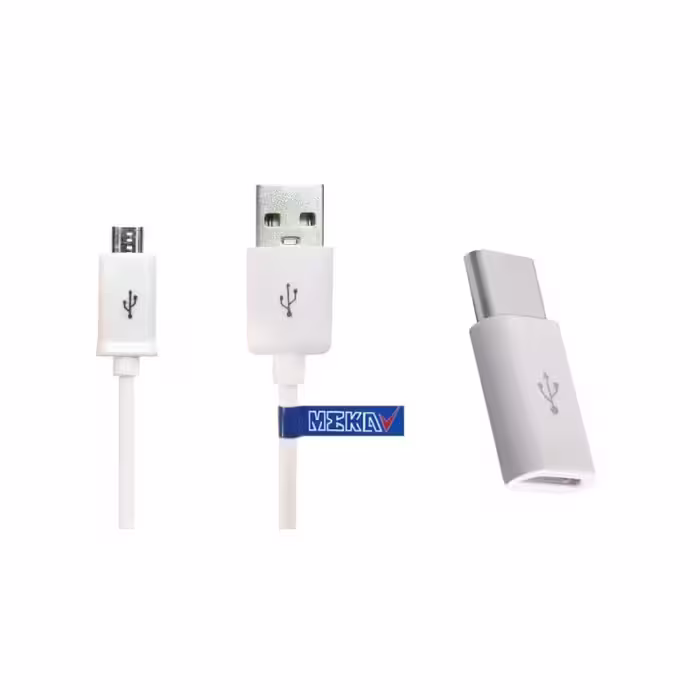 کابل تبدیل USB به microUSB مکا مدل M-CACO طول 1.2 متر به همراه مبدل USB-C
