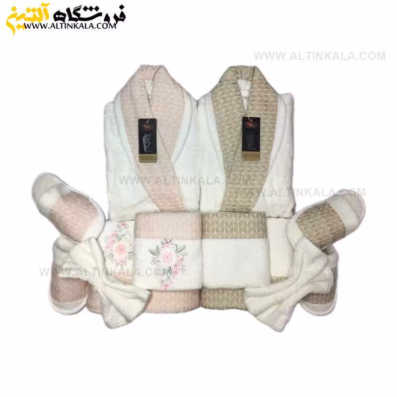 سرویس حوله بامبو عروس و داماد 12تکه برند HAZAN