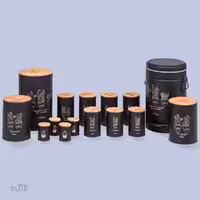 سرویس آشپزخانه 15 پارچه مشکی کاکتوس طلایی یونیک کد 8019
