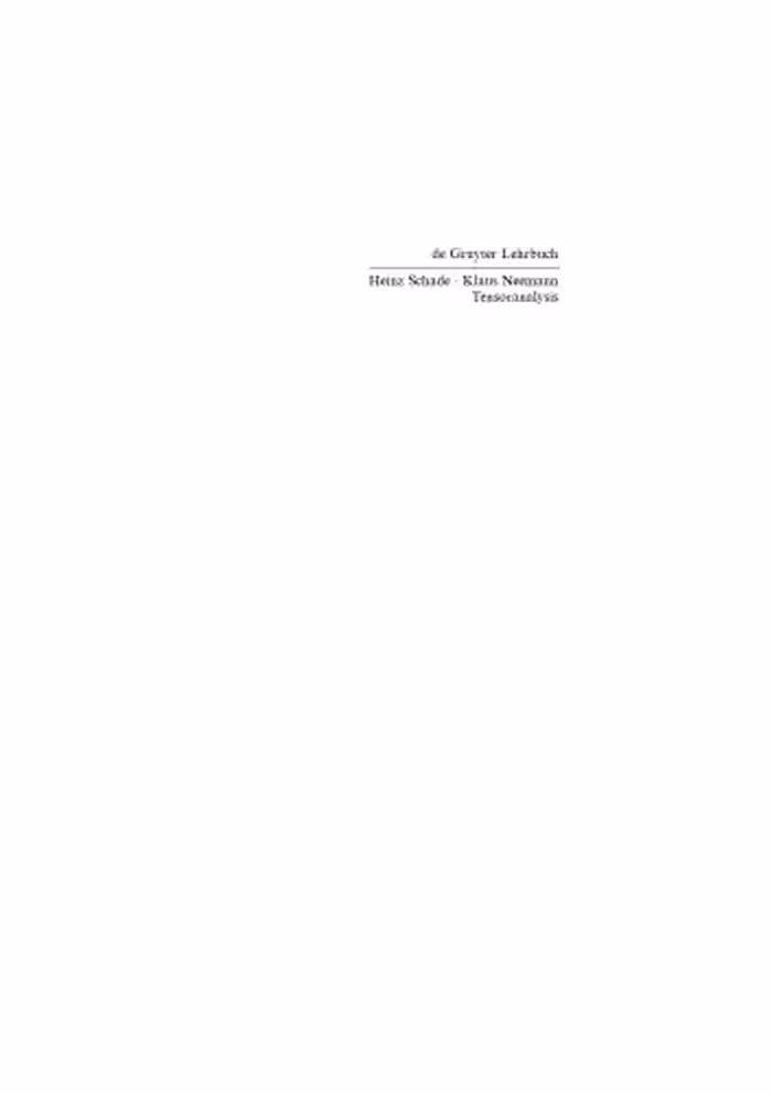 خرید و دانلود نسخه کامل کتاب Tensoranalysis (De Gruyter Lehrbuch)