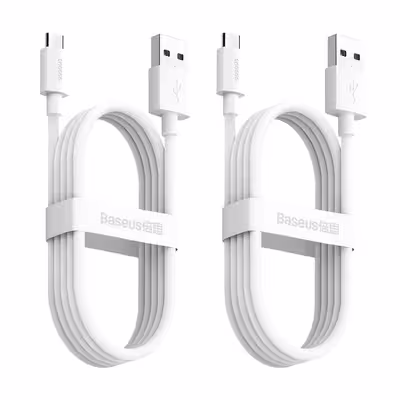 کابل USB به MICROUSB باسئوس مدل SIMPLE WISDOM 2.1A طول 1.5 متر بسته 2 عددی