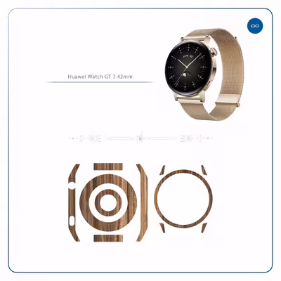 برچسب ماهوت طرح Light-Walnut-Wood مناسب برای ساعت هوشمند هوآوی Watch GT 3 42mm