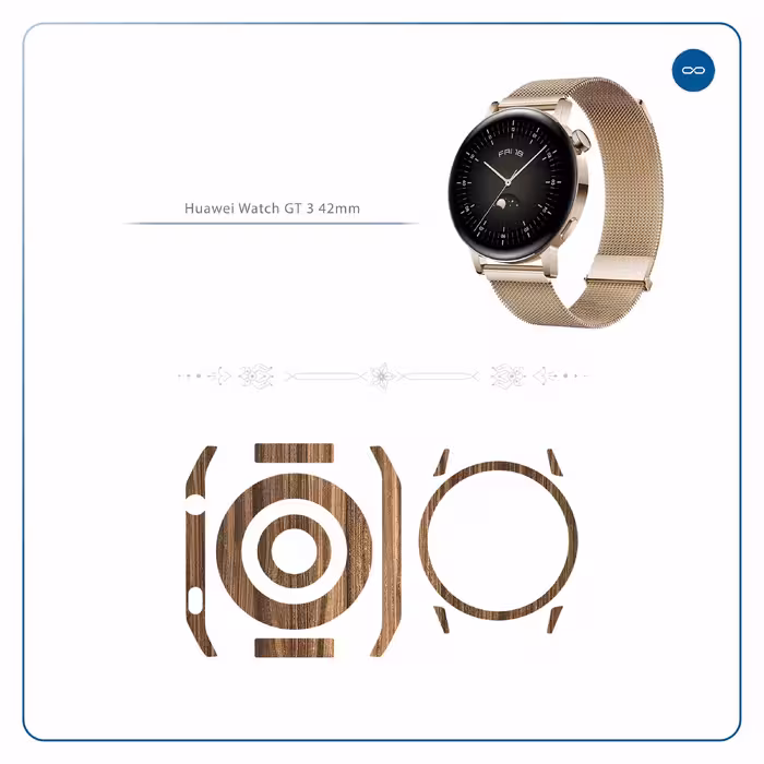 برچسب ماهوت طرح Light-Walnut-Wood مناسب برای ساعت هوشمند هوآوی Watch GT 3 42mm