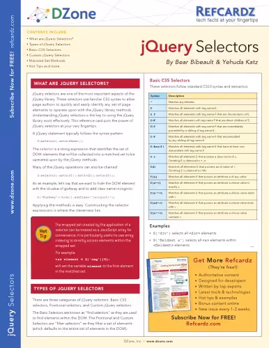 خرید و دانلود نسخه کامل کتاب DZone Refcardz jQuery Selectors