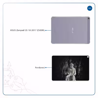 برچسب پوششی ماهوت مدل Ferdowsi-Logo مناسب برای تبلت ایسوس Zenpad 3S 10 2017 Z500KL