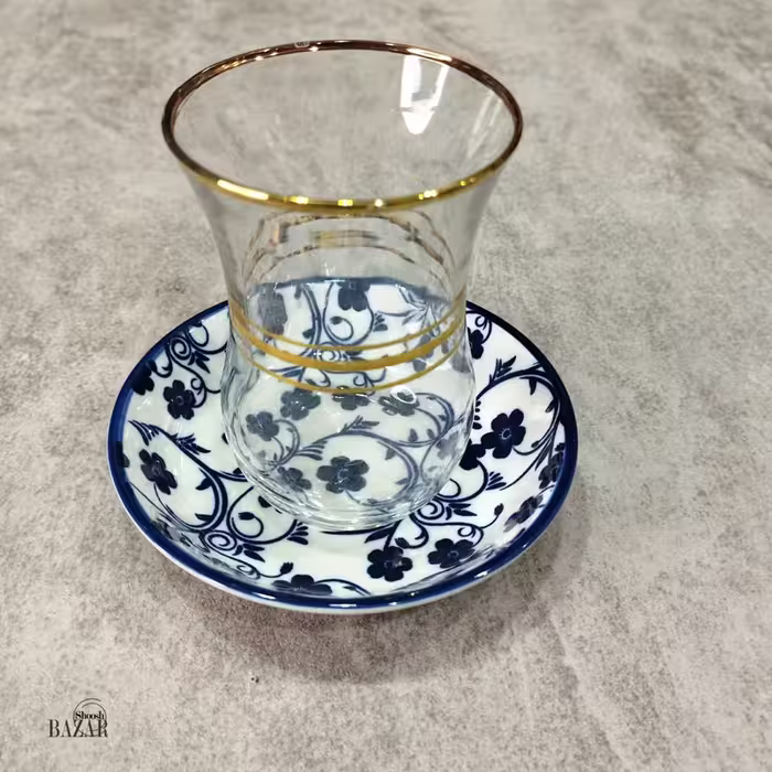 نعلبکی سرامیکی سایز 9.5 گل آبی چین