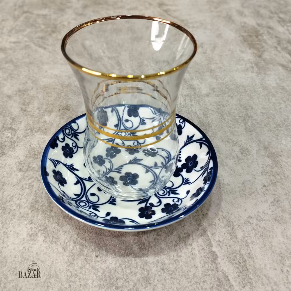 نعلبکی سرامیکی سایز 9.5 گل آبی چین