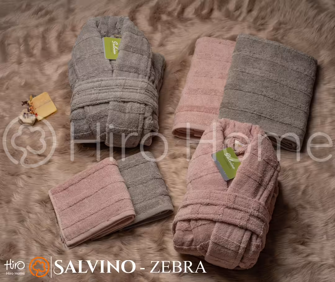 حوله ست دو نفره سالوینو رنگ کالباسی و صدری