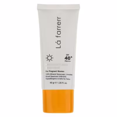 کرم ضد آفتاب بدون رنگ لافارر SPF 40 مدل PREGNANCY SAFE، حاوی محافظ UVA و UVB و PA    مناسب پوست بانوان باردار حجم 40 میلی‌لیتر