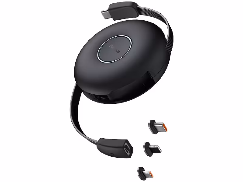 کابل مگنتی تایپ سی سه کاره بیسوس مدل Zink Magnetic Retractable CAMLC-01