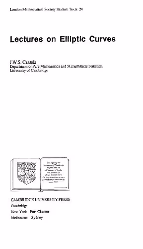 خرید و دانلود نسخه کامل کتاب Lectures on elliptic curves