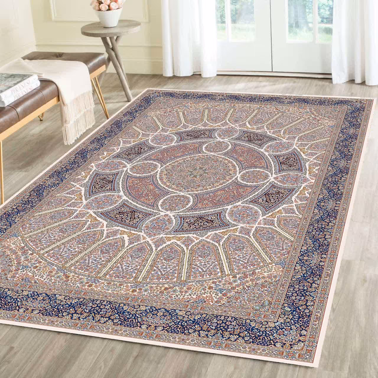 روفرشی کشدار ضد اب مخمل شانل ابریشم کد 186K سایز 18 متری