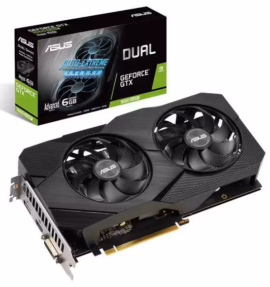 کارت گرافیک ایسوس مدل DUAL-GTX1660S-A6G-EVO با حافظه 6 گیگابایت