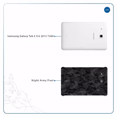 برچسب پوششی ماهوت مدل Night-Army-Pixel مناسب برای تبلت سامسونگ Galaxy Tab E 9.6 2015 T560