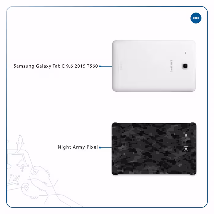 برچسب پوششی ماهوت مدل Night-Army-Pixel مناسب برای تبلت سامسونگ Galaxy Tab E 9.6 2015 T560