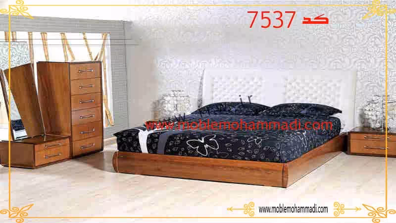 سرویس خواب کد 7537شامل تخت-قاب آینه-میزآرایش-پاتختی