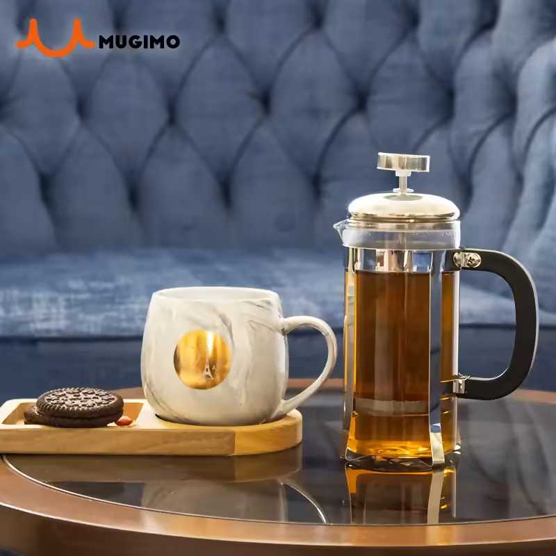 فرنچ پرس استیل پایه دار حجم 350 میلی لیتر