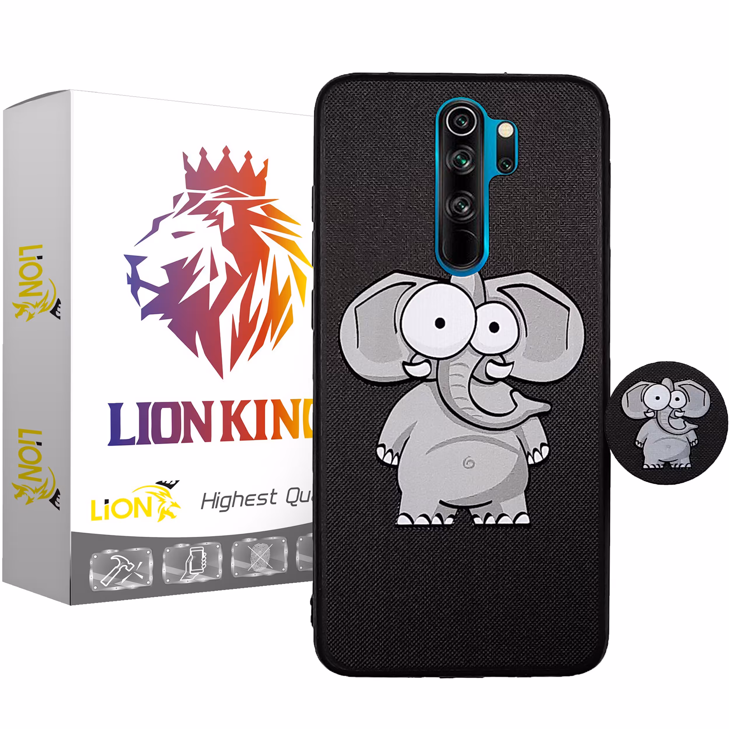 کاور لاین کینگ مدل Fil مناسب برای گوشی موبایل شیایومی Redmi Note 8 Pro به همراه پایه نگهدارنده