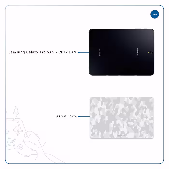 برچسب پوششی ماهوت مدل Army-Snow مناسب برای تبلت سامسونگ Galaxy Tab S3 9.7 2017 T820