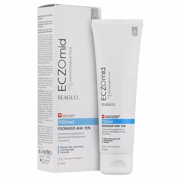 اگزومید لوسیون AHA 15% مناسب پوست دارای خشکی 100 میل ECZOMID PSOmed