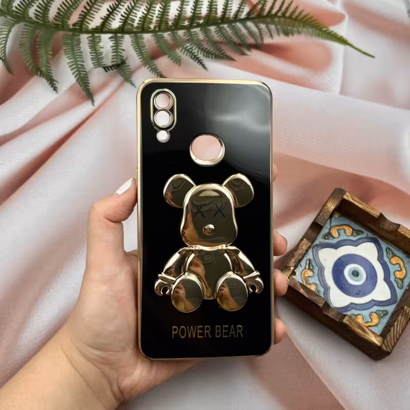قاب گوشی Galaxy A10S سامسونگ خرس تدی طلایی محافظ لنز دار  پاپ سوکتی کد 24537