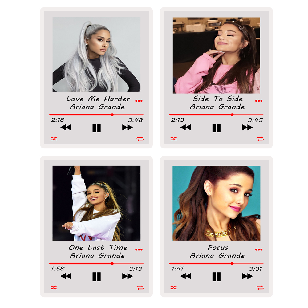 آویز تزیینی مدل موزیک آرت طرح آریانا گرانده Ariana Grande مجموعه 4 عددی