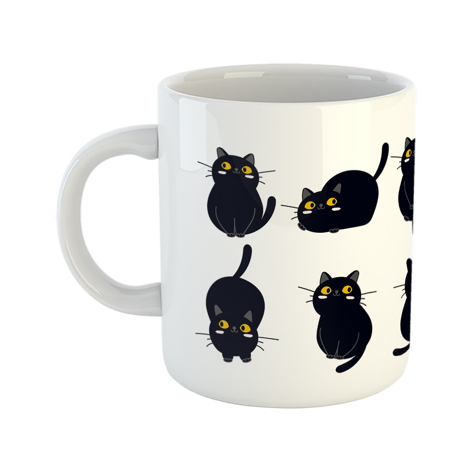 ماگ طرح گربه های سیاه گروهی 