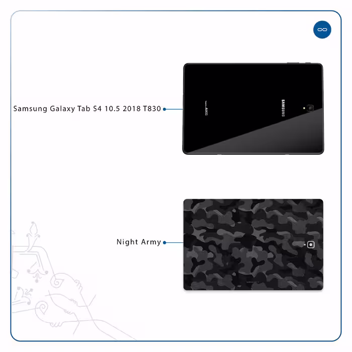 برچسب پوششی ماهوت مدل Night-Army مناسب برای تبلت سامسونگ Galaxy Tab S4 10.5 2018 T830