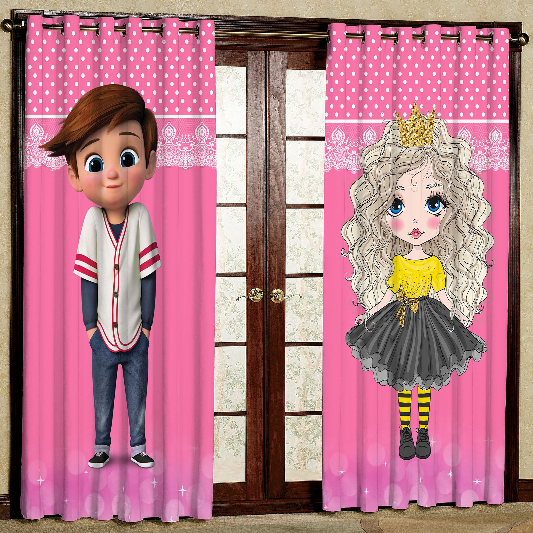  پرده مدل هازان طرح کودک سایز 280x140 سانتی متر