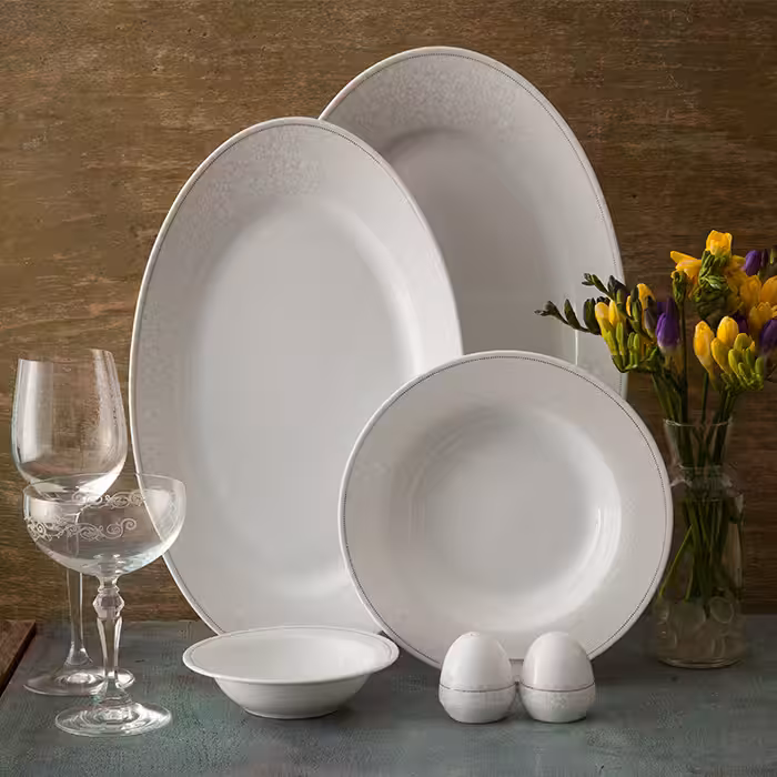 سرویس غذاخوری 74 پارچه چینی زرین ایران مدل ایتالیا کلارا درجه عالی