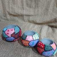 جاشمعی گرد چهل تیکه سفالی