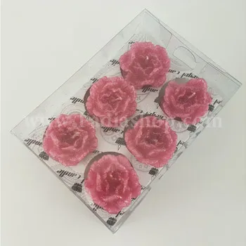 شمع گل رز 6 تایی کالباسی