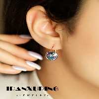 گوشواره ژوپینگ-سوارفسکی اصل با روکش طلا 24 عیار کد XPE26542