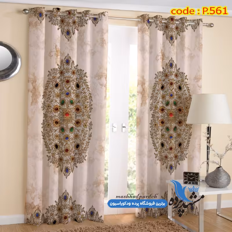 پرده پانچ اسلیمی طرح گلدان کد p-561