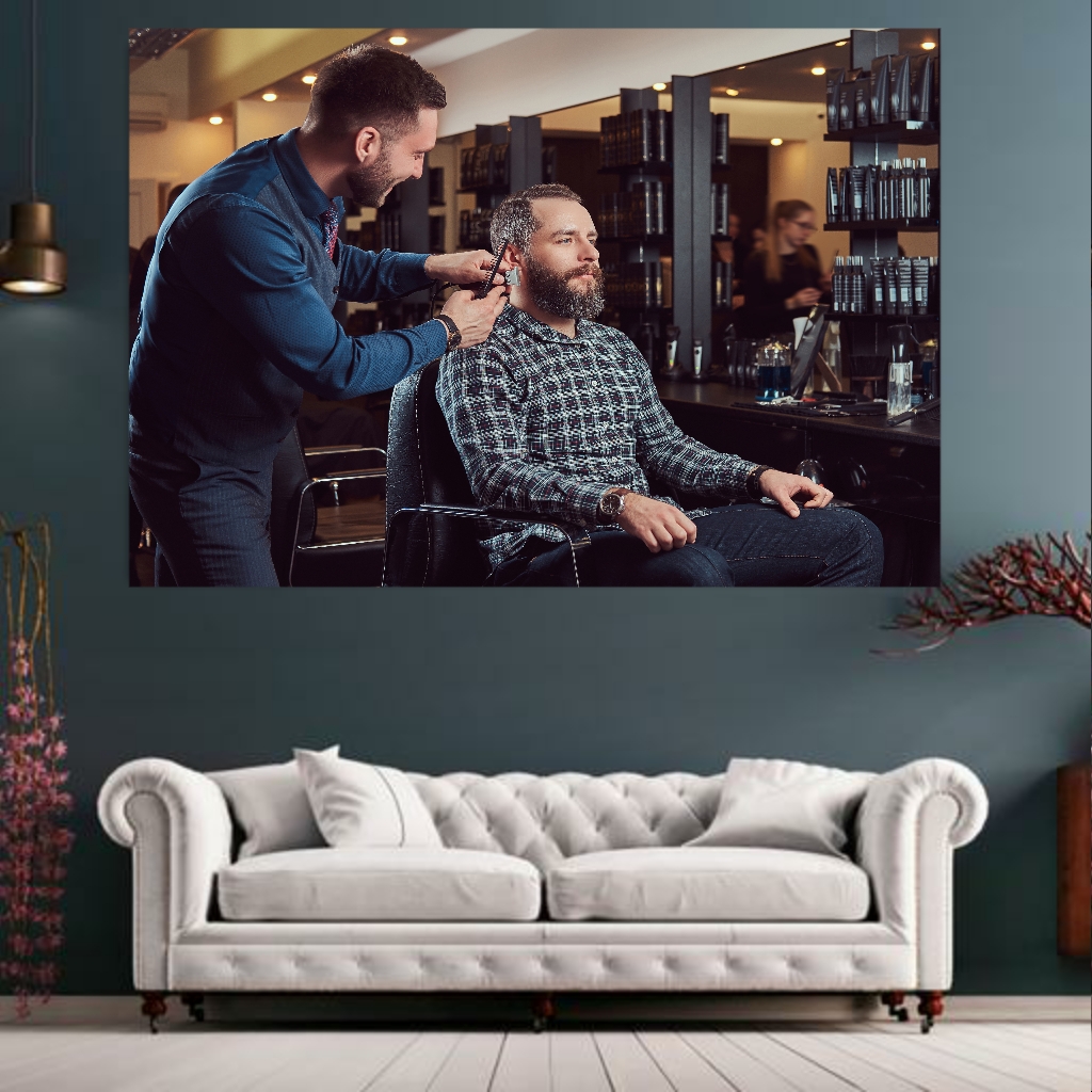 تابلو بوم طرح آرایشگاه مردانه کد BH202