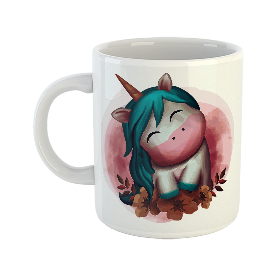 ماگ طرح یونیکورن در باغ گل