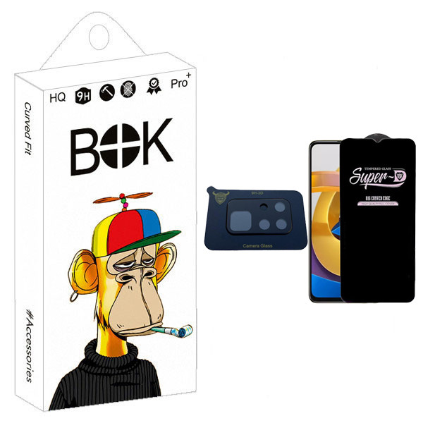 محافظ صفحه نمایش بوک مدل SuperD مناسب برای گوشی موبایل شیائومی Poco M4 Pro 5G به همراه محافظ لنز دوربین 3D | کالا برتری
