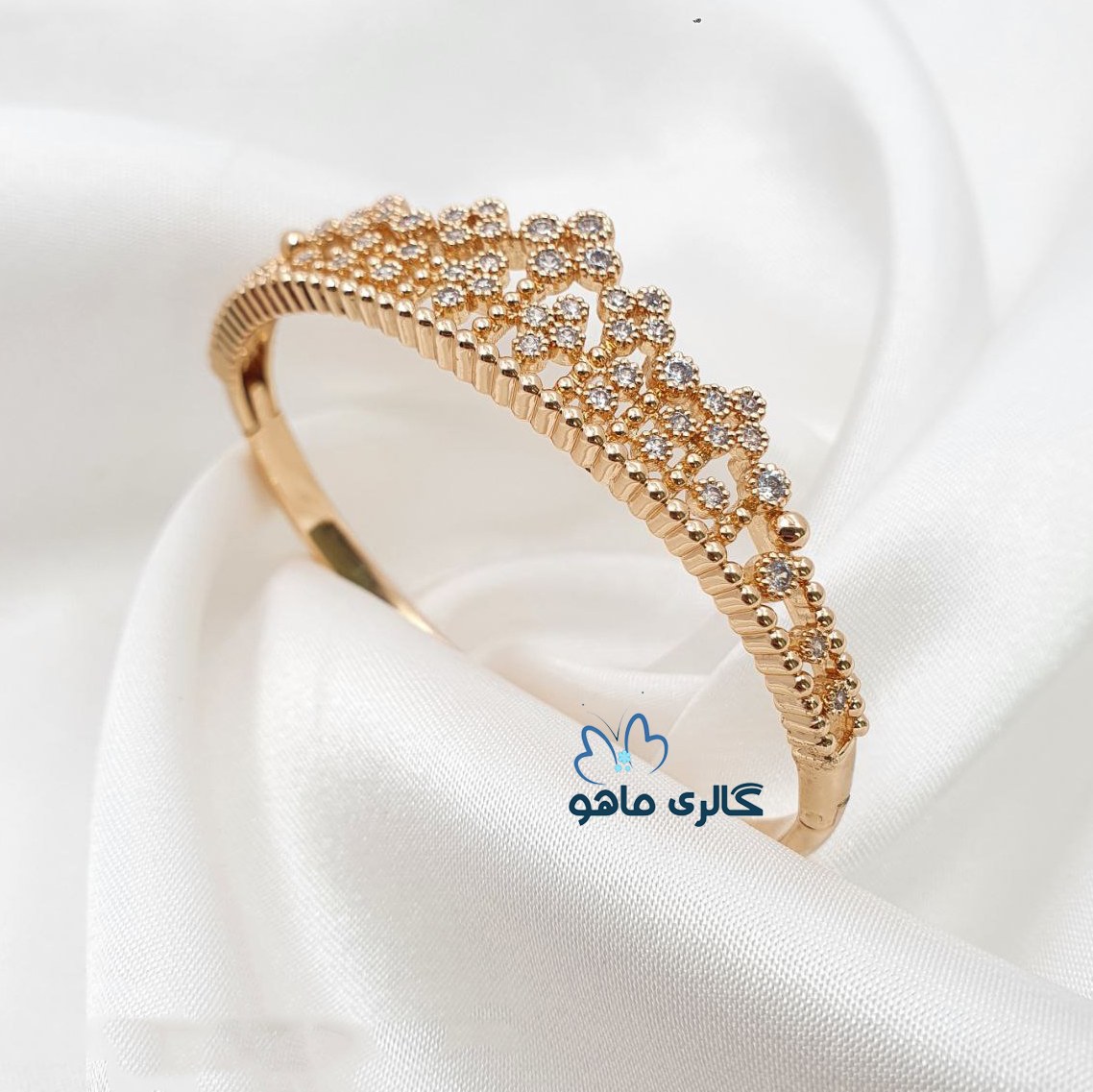 دستبند النگویی ژوپینگ مدل تاج کد DAXP637-5 رنگ ثابت و ضدحساسیت