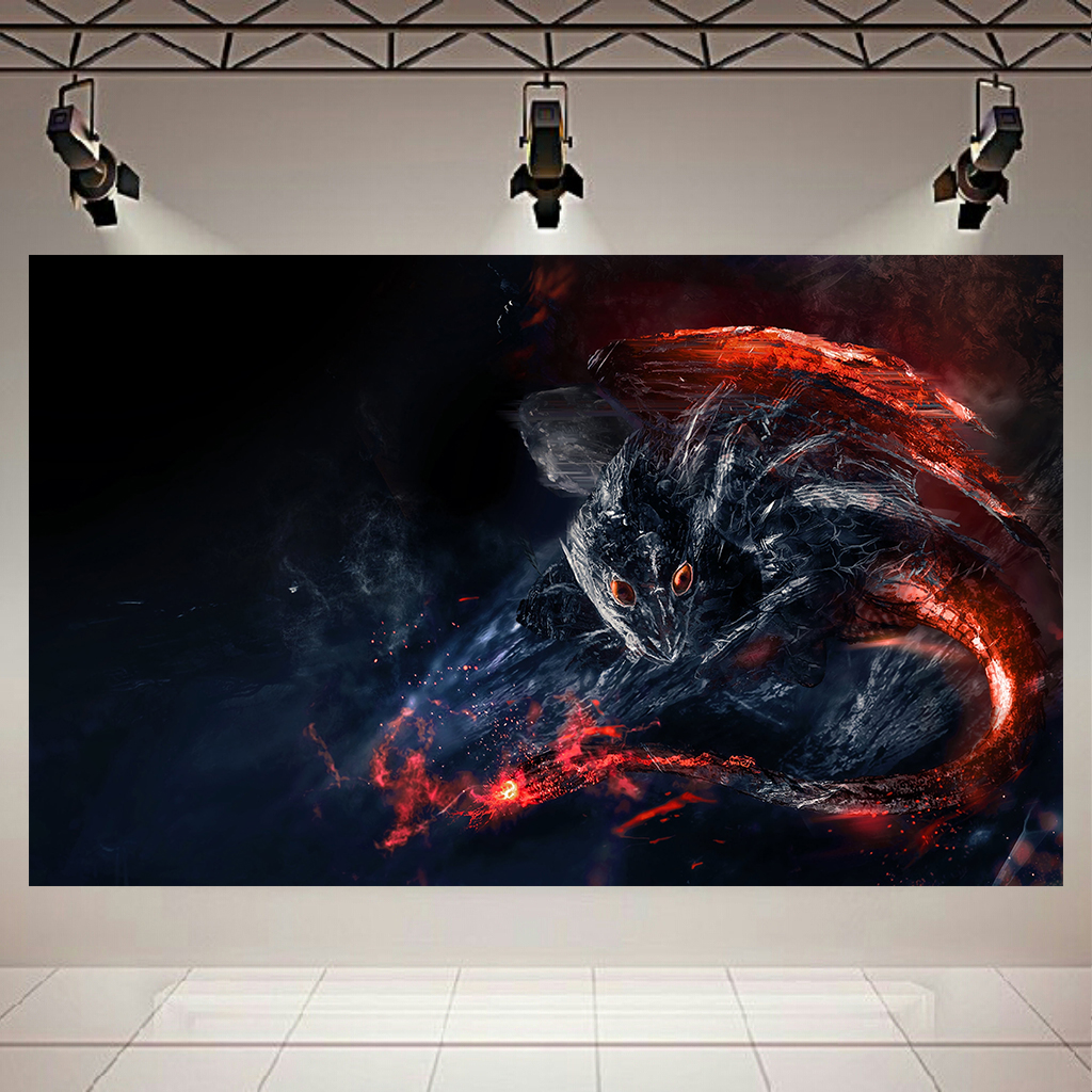 تابلو بوم طرح اژدها مدل Fantasy Creatures Dragon کد AR3008